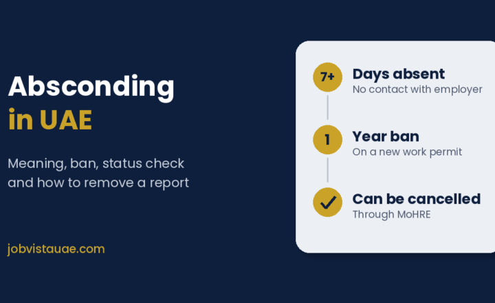 Absconding in UAE: more than 7 days' absence without contact, a one-year work permit ban, and how to cancel a report through MoHRE