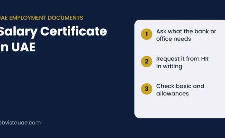 Salary certificate in UAE guide: check what the bank or office needs, request it from HR in writing, and check basic salary and allowances